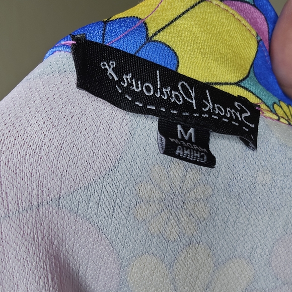 Smack Parlor 60s Style 2 Piexe Floral Puff Sleeve Dress And Shorts M - Picture 4 of 4